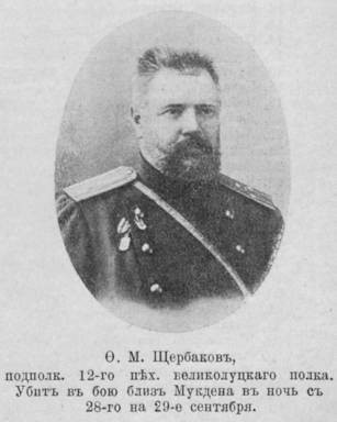 Щербаков Федор Михайлович — Офицеры русской императорской армии
